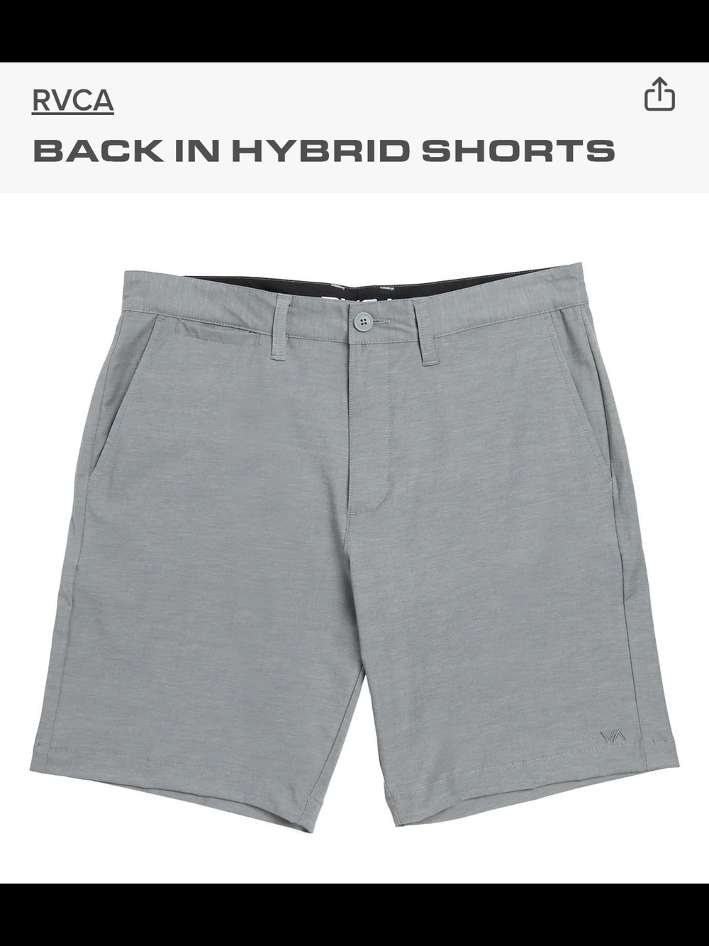 RVCA Back In Hybrid Shorts - Light Gray 32